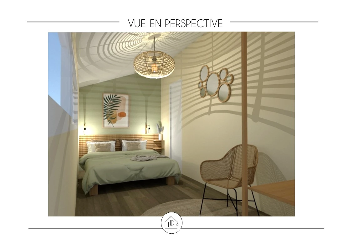 Vue 3D - projet cavalcade - chambre d'amis - LD