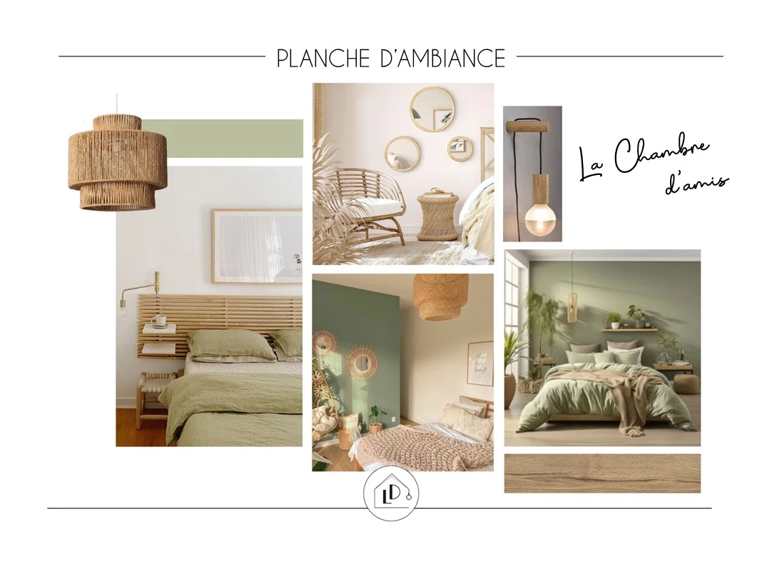 planche d'ambiance - chambre d'amis - projet cavalcade